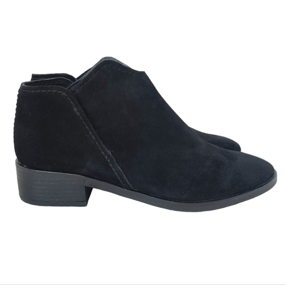DOLCE VITA Trist Onyx Black Suede Leather Block Heel Slip-on Ankle Booties 8.5 - Picture 2 of 11